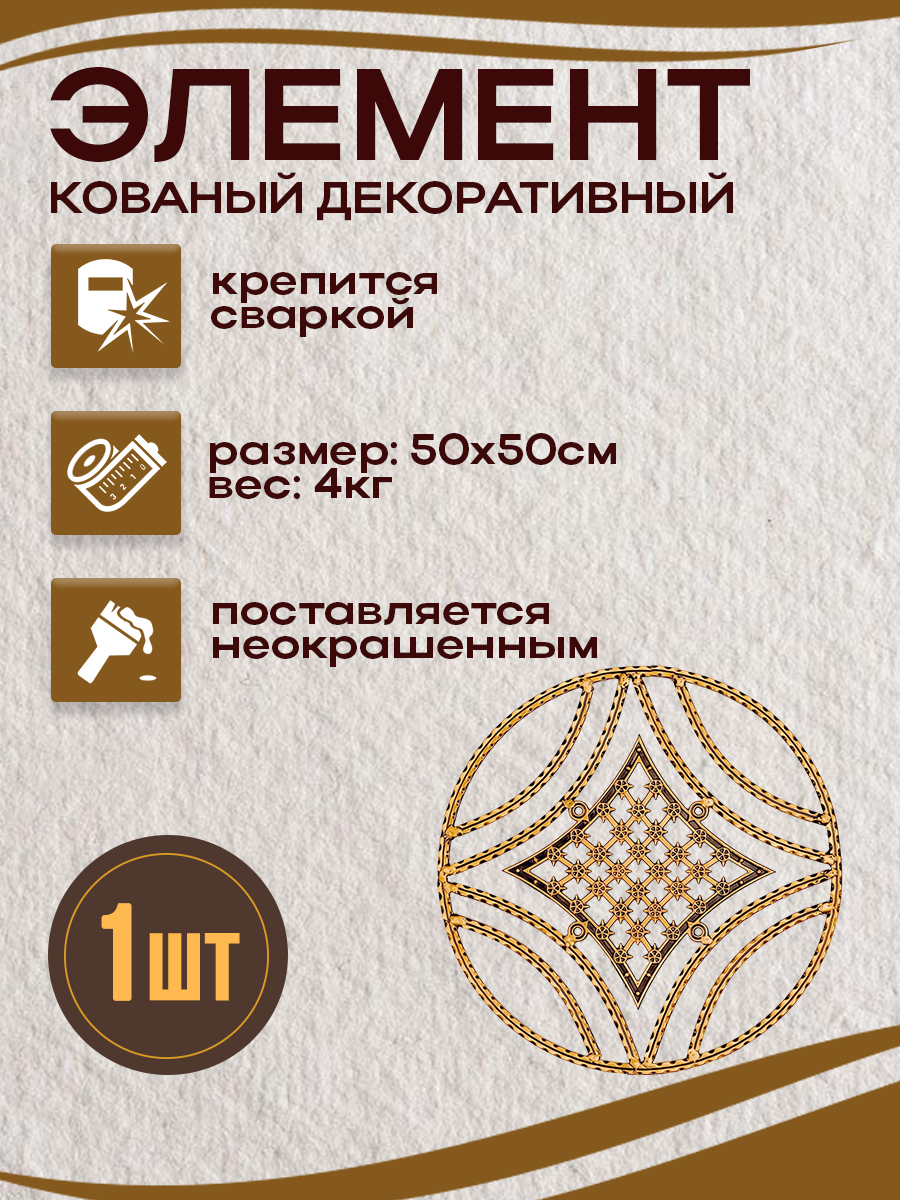 Кованые панели круглые  арт. 4543, 1 шт.